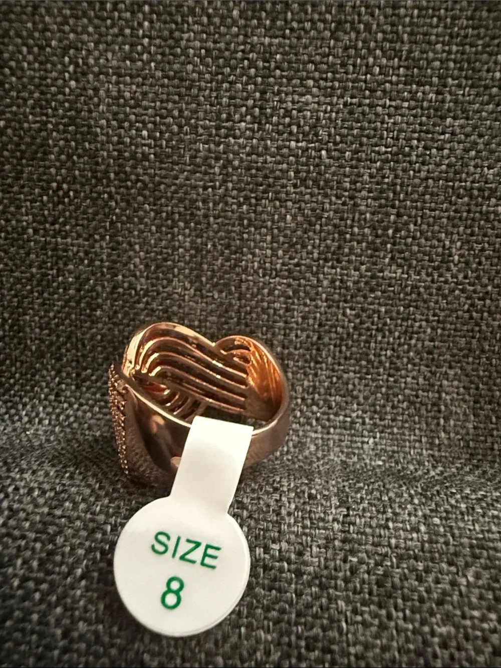 Bomb party OG size 8Rose Gold Braided Crystal Statement Ring - Women Jewelry